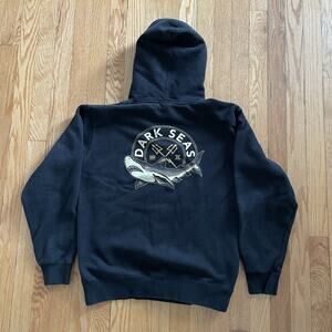 Dark Seas Division Time Teller Hoodie Heavyweight Sweatshirt Black Men's Small